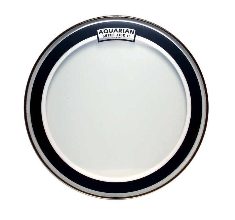 Aquarian Drumheads SKPII22BK Super-Kick II Prepack 22-inch Bass Drum Head, gloss black - Image 2